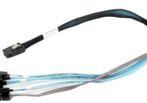 Cáp Mini SAS to 4 SATA cable with LED light, 0.5m